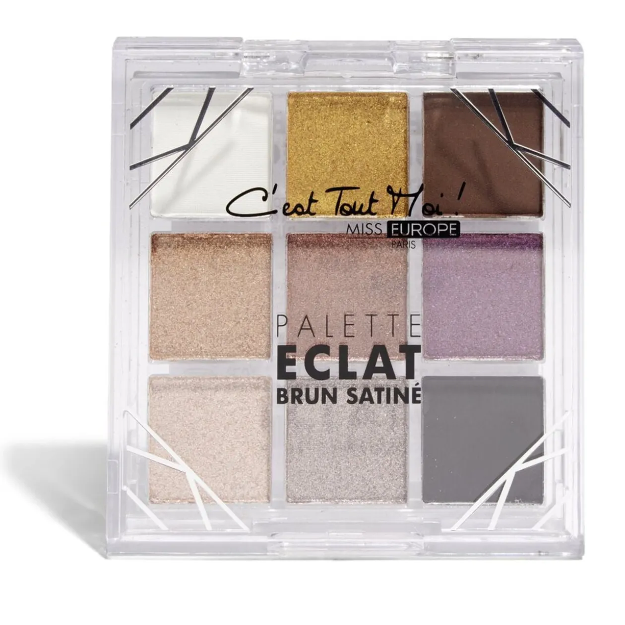 Palette éclat 9 couleurs Miss Europe brun satiné