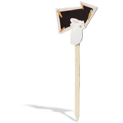 Pancarte bois et ardoise flèche gauche avec lapin de Pâques < Gifi Discount