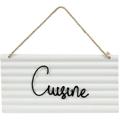 Pancarte décorative pièces de la maison en métal blanc < Gifi Outlet