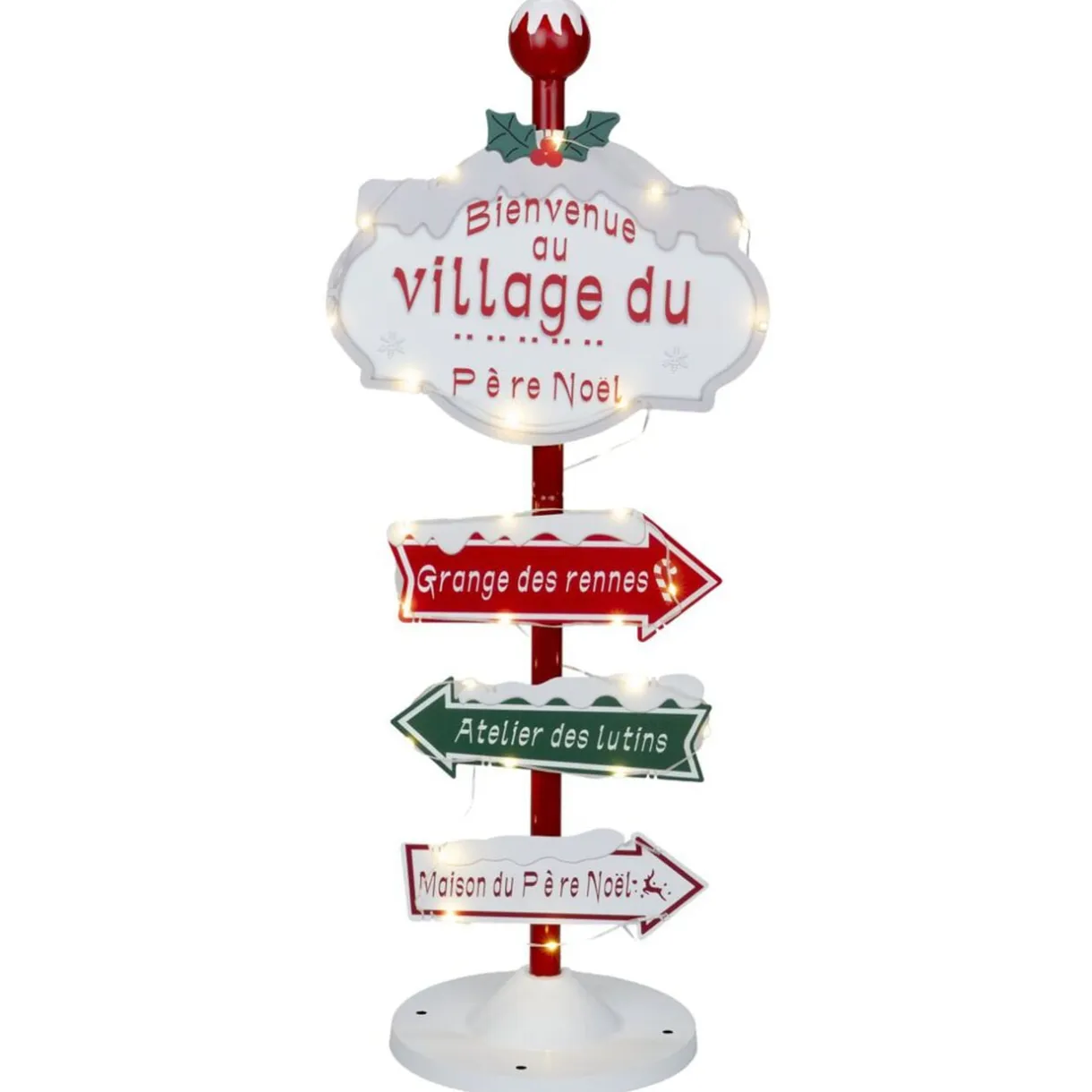 Pancarte de Noël décorative lumineuse 32LED solaire H93cm < Gifi Clearance