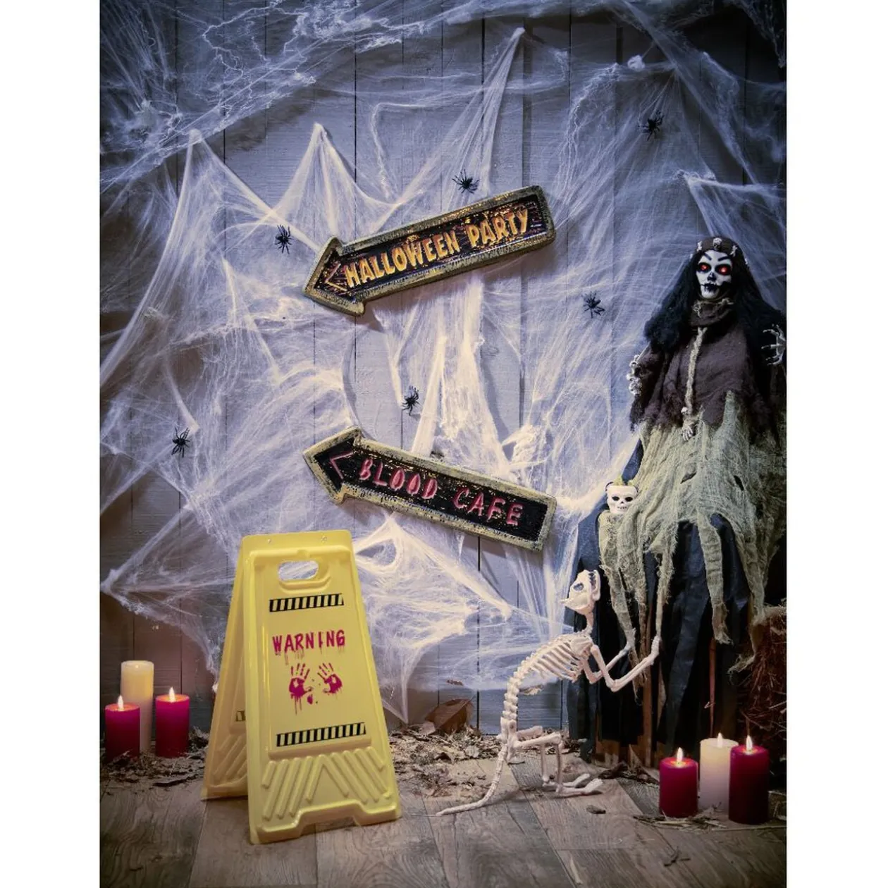 Pancarte de sol alerte zombie rouge et jaune H53cm