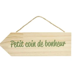 Pancarte en bois à suspendre avec message L30xH10cm < Gifi New