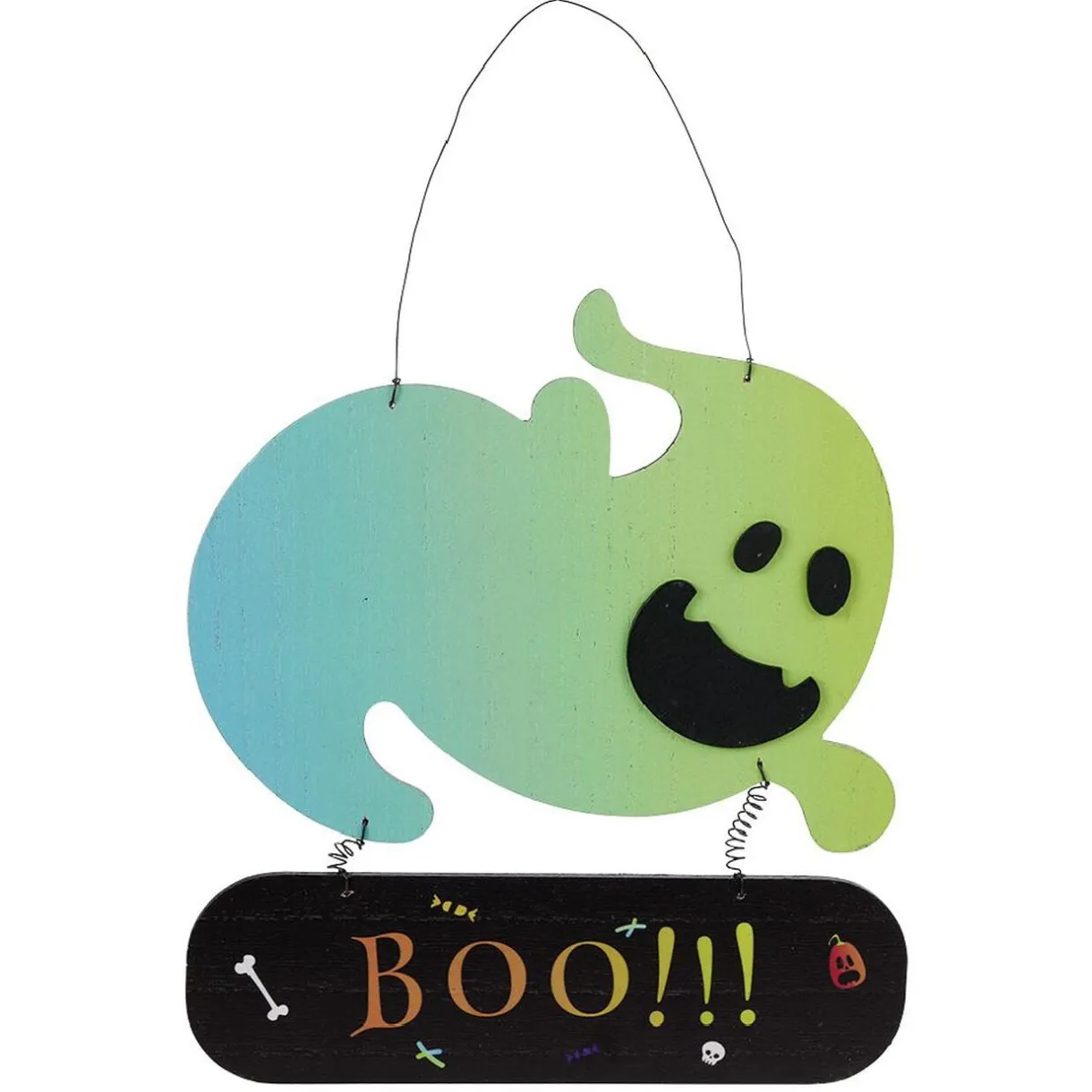 Pancarte Halloween fantôme bois bleu < Gifi Best