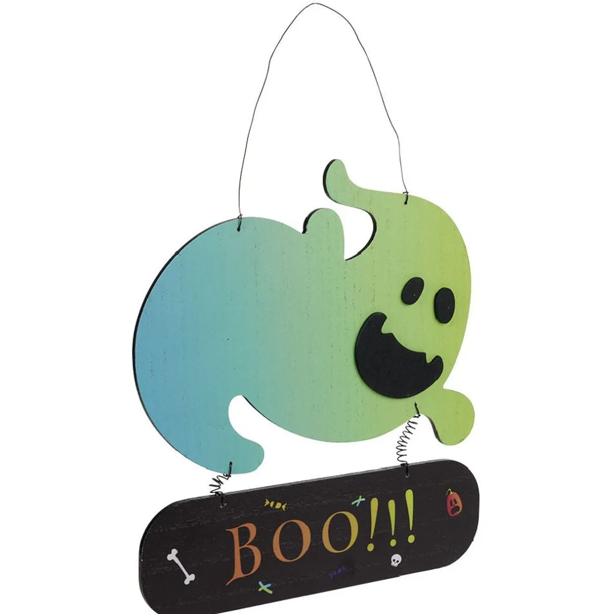 Pancarte Halloween fantôme bois bleu < Gifi Best