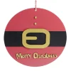 Pancarte Joyeux Noël en bois ceinture rouge et noire Ø30cm < Gifi Discount