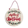 Pancarte Noël inscription "Merry Christmas" en bois Ø30cm