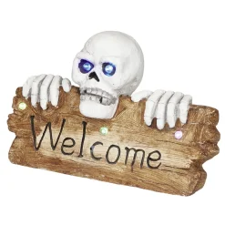 Pancarte squelette LED Halloween inscription Welcome lumineux sonore < Gifi Hot
