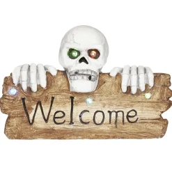 Pancarte squelette LED Halloween inscription Welcome lumineux sonore < Gifi Hot