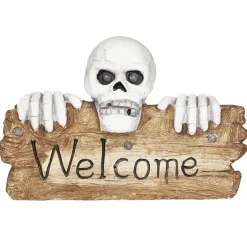 Pancarte squelette LED Halloween inscription Welcome lumineux sonore < Gifi Hot