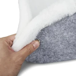Panier couchage chat modulable gris et blanc 68x68cm