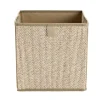 Panier de rangement carré intissé et bambou beige 27x27x27cm < Gifi Clearance