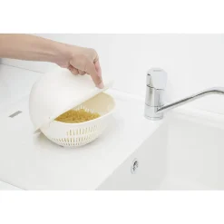 Panier égouttoir rotatif double couche 2en1 blanc Ø23xH10,5cm