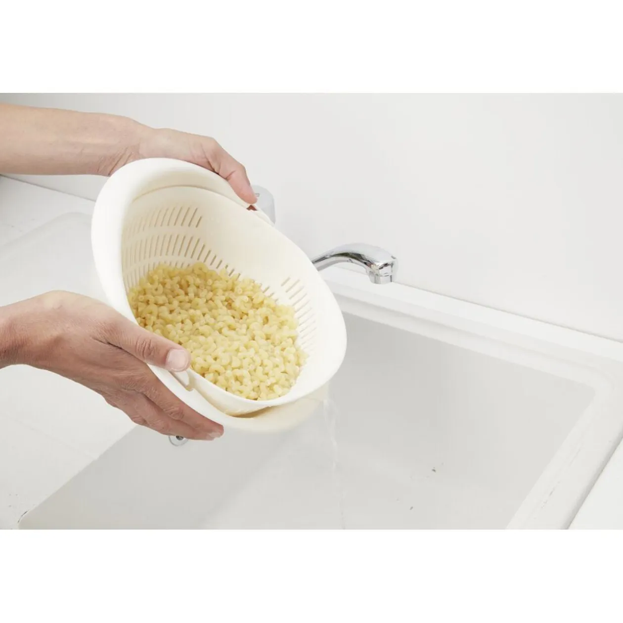 Panier égouttoir rotatif double couche 2en1 blanc Ø23xH10,5cm