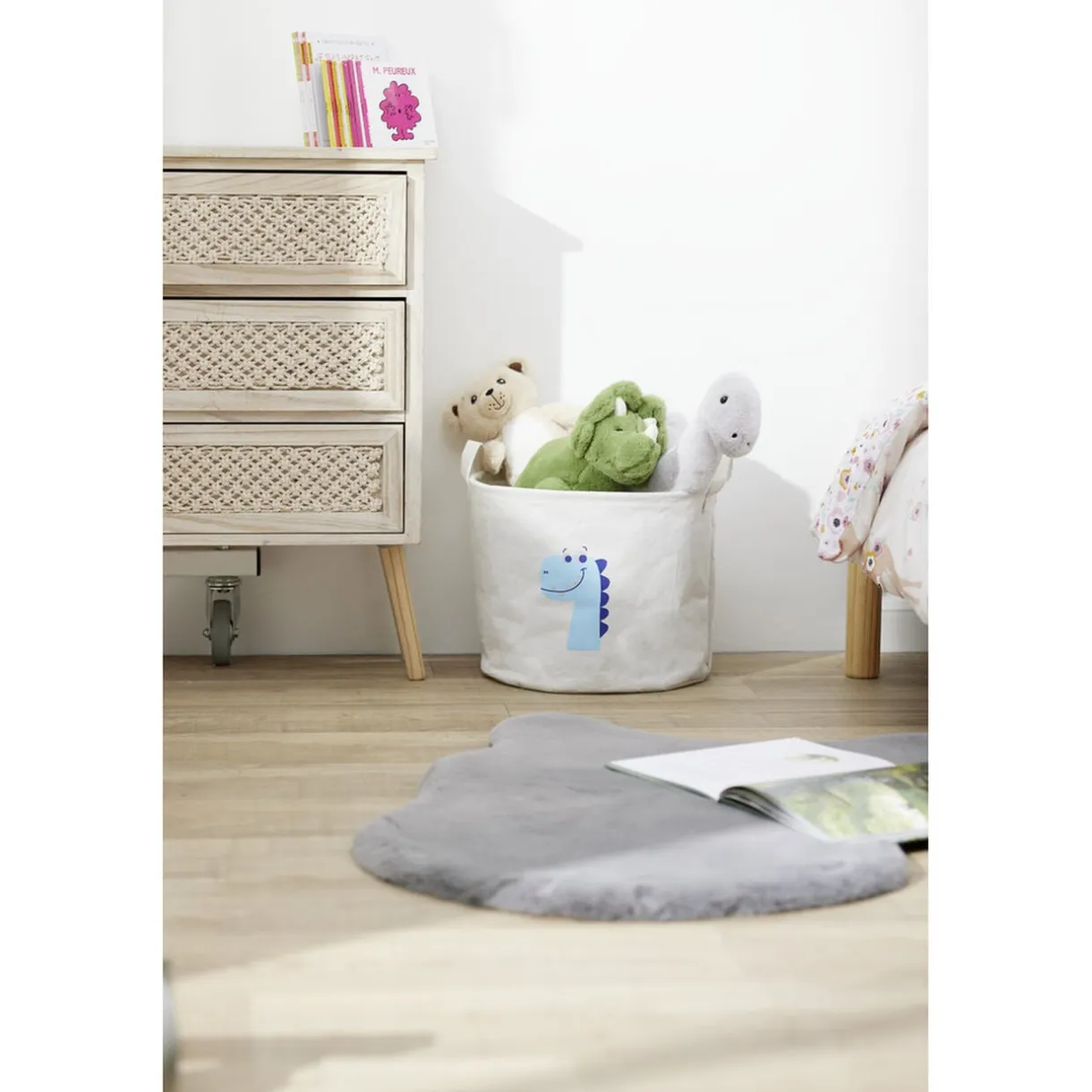 Panier à linge en toile enfant Ø30xH25cm (2 modèles) < Gifi Hot
