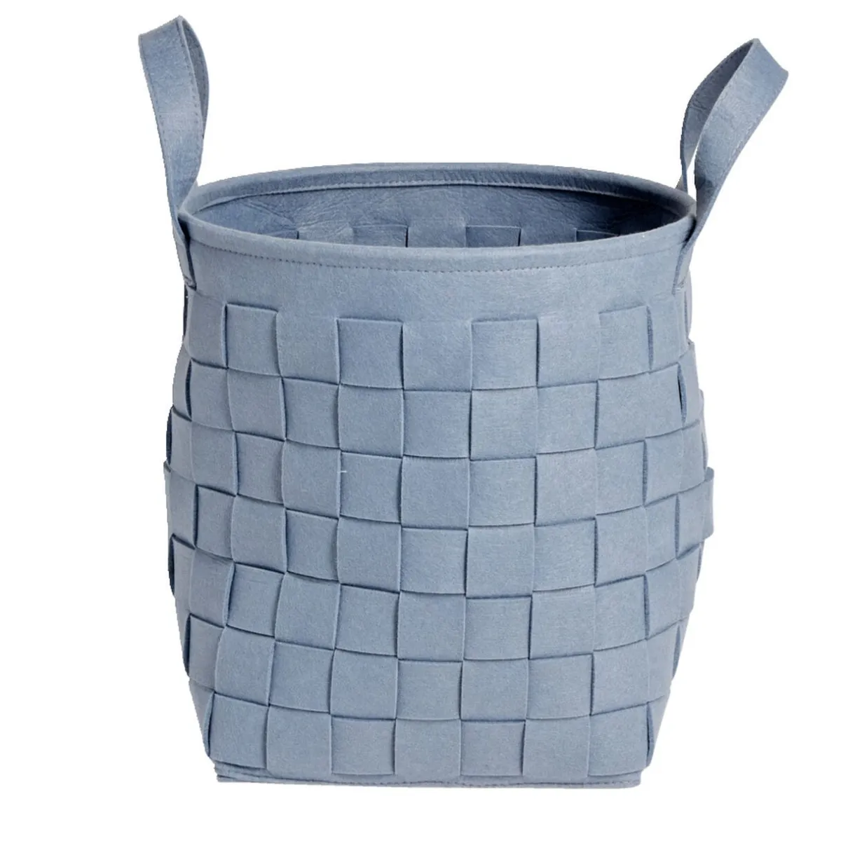 Panier à linge 29L feutrine bleu Ø32xH36cm < Gifi Hot