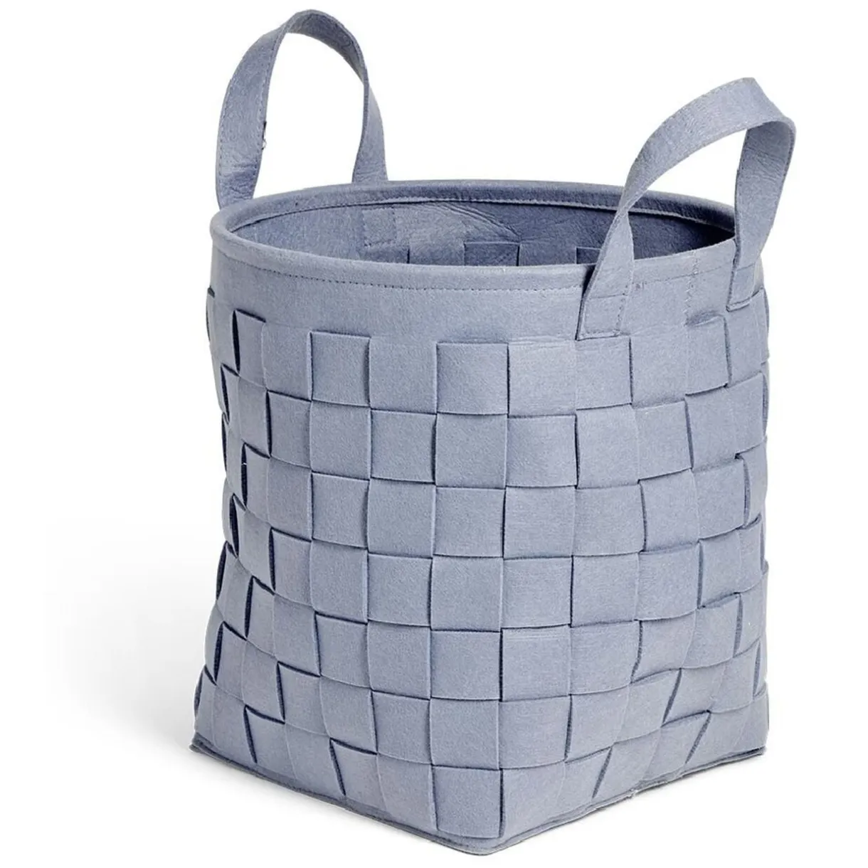 Panier à linge 29L feutrine bleu Ø32xH36cm < Gifi Hot