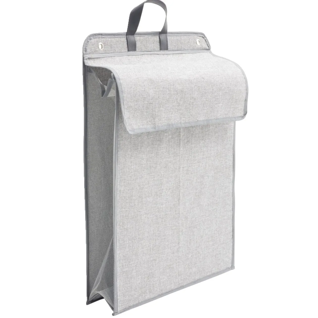 Panier à linge mural pliant tissé gris 40,5x15xH57cm