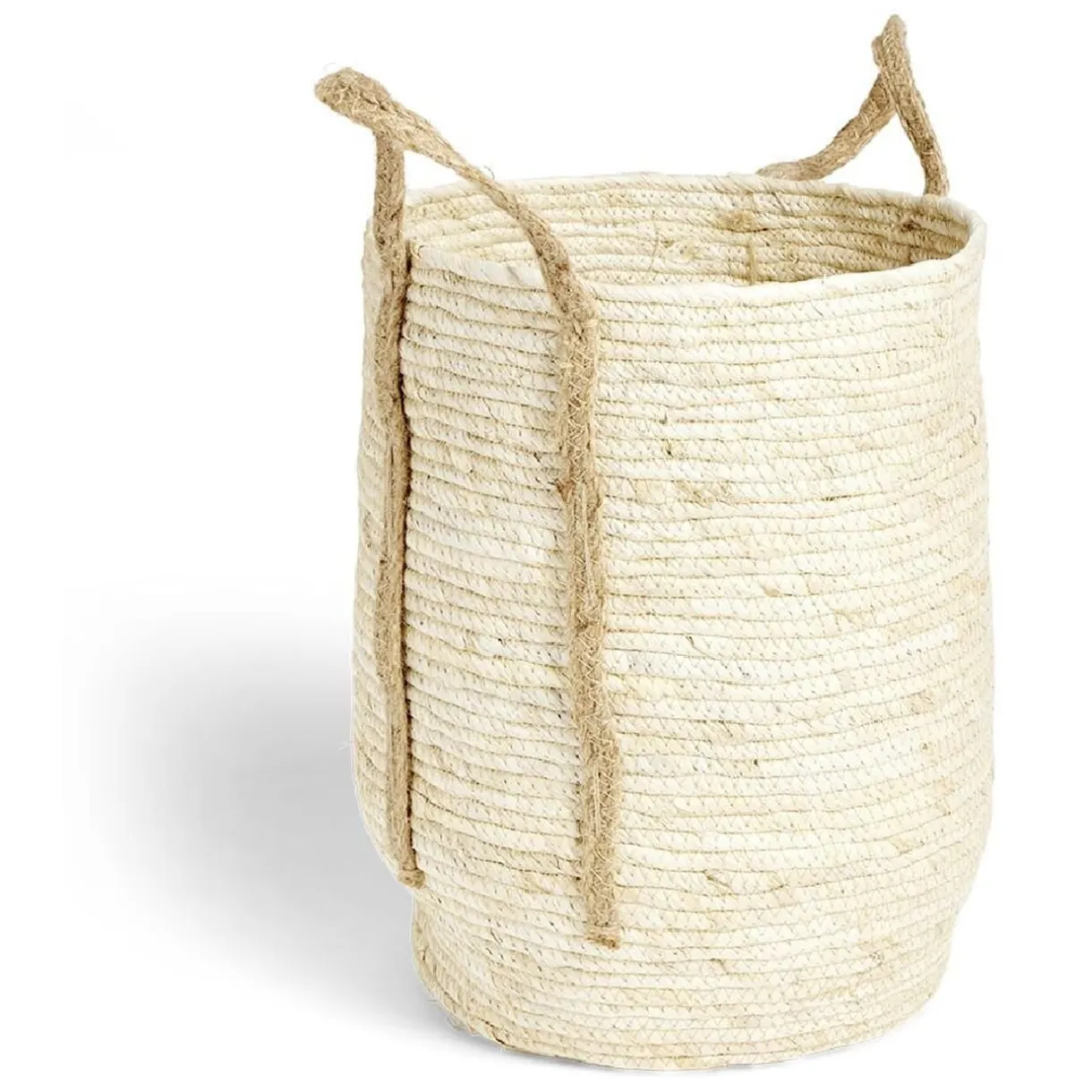 Panier à linge ronde 43L fibre de maïs beige Ø36xH40cm < Gifi Outlet