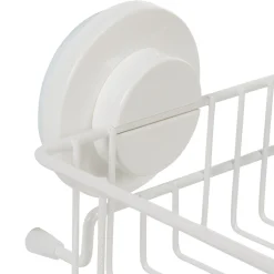 Panier serviteur de douche à ventouse blanc