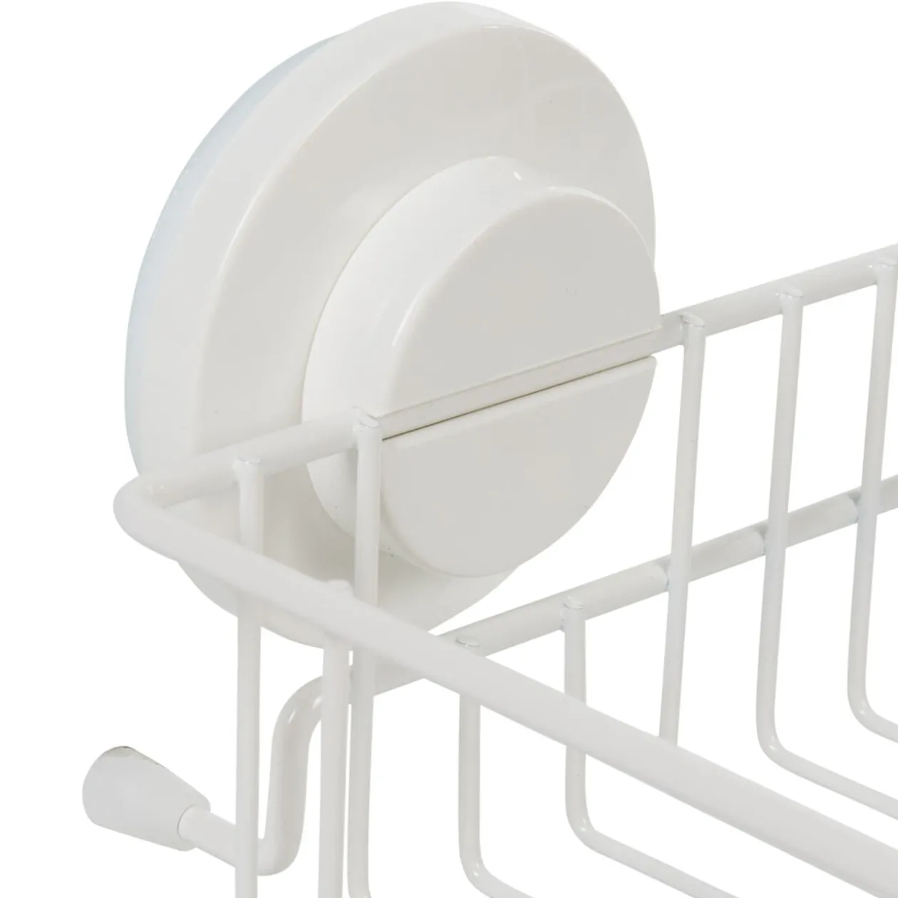 Panier serviteur de douche à ventouse blanc