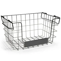 Panier superposable taille M métal noir 34,5x24x19cm