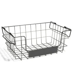 Panier superposable taille S métal noir 34,5x24x14cm < Gifi Hot