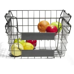 Panier superposable taille S métal noir 34,5x24x14cm < Gifi Hot