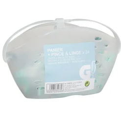Panier transparent et pince à linge x24 < Gifi Discount