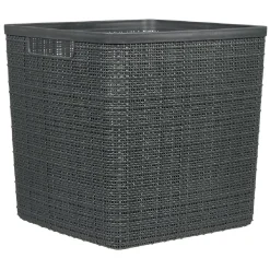 Panière Box Cube effet jute 17L 27x27x27cm gris < Gifi Discount