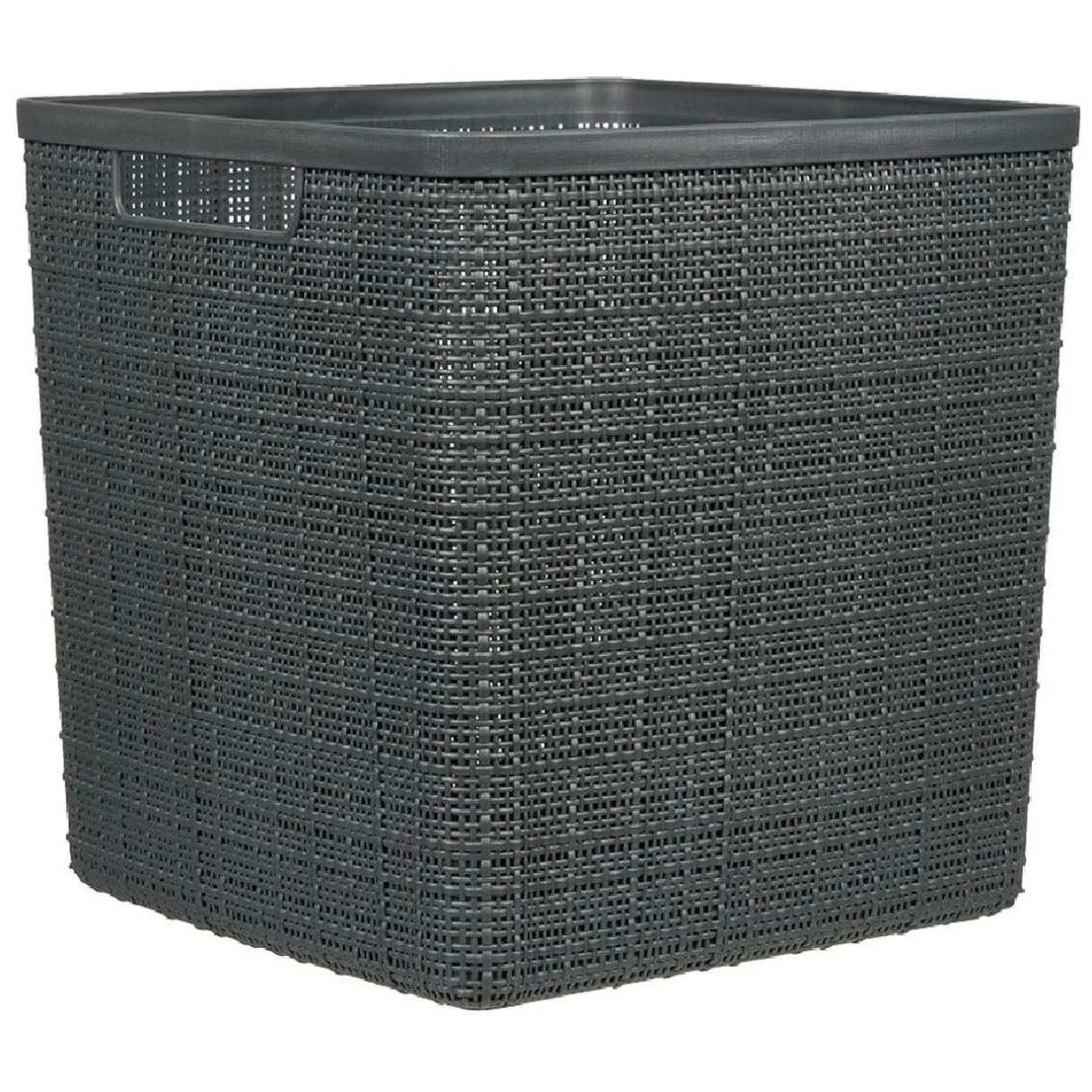 Panière Box Cube effet jute 17L 27x27x27cm gris < Gifi Discount