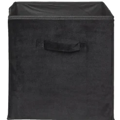 Panière Box Cube effet velours 31x29x31cm noir < Gifi Sale