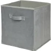 Panière Box Cube effet velours 31x29x31cm gris