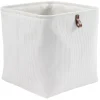 Panière Box Cube effet velours 31x31x31cm blanc