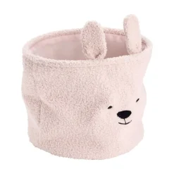 Panière Box Cube enfant bouclette animal mignon avec oreilles Ø30xH27cm (2 modèles)