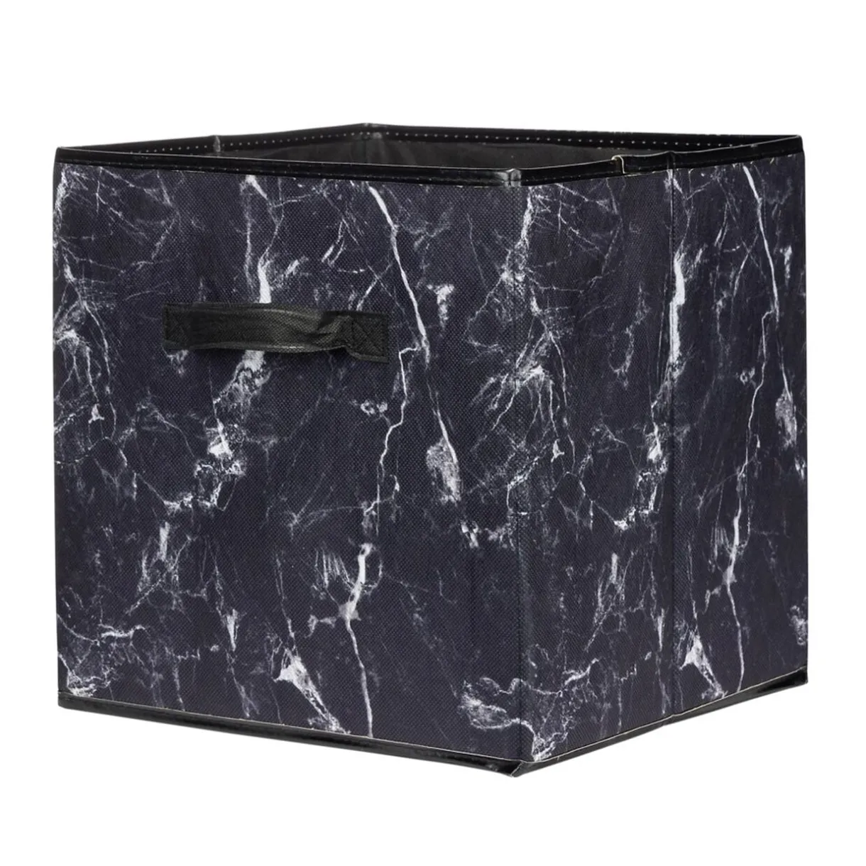 Panière Box Cube motif marbre noir et blanc 31x29xH31cm < Gifi Clearance