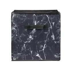 Panière Box Cube motif marbre noir et blanc 31x29xH31cm < Gifi Clearance