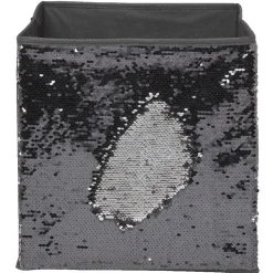 Panière Box Cube 31x29x31cm sequin noir < Gifi Sale
