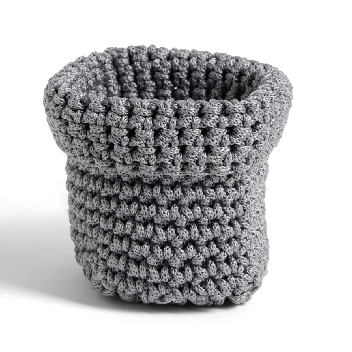 Panière carrée boucle effet tressé gris 10x10xH13cm < Gifi Online