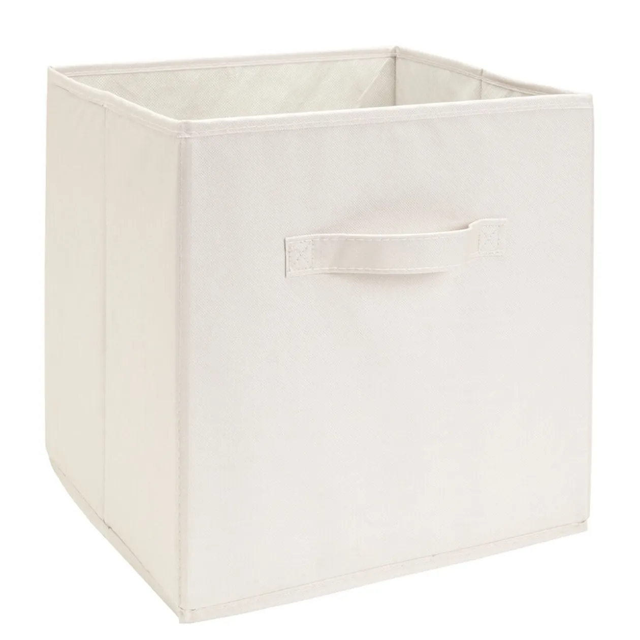 Panière de rangement Box Cube cartonnée gris clair 31x31xH29cm