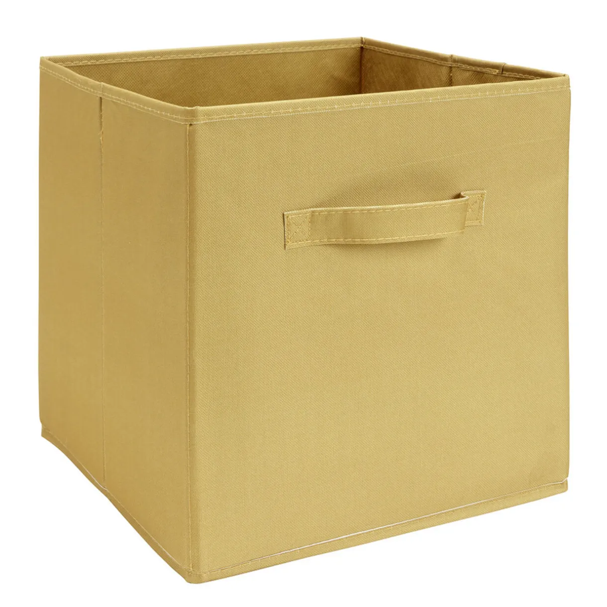 Panière de rangement Box Cube cartonnée jaune moutarde 31x31xH29cm < Gifi New