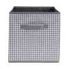 Panière de rangement Box Cube cartonnée grise motif patte d'oie 31x31xH29cm