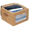 Panière de rangement carrée laine bouclée marron 40x40xH25cm < Gifi