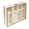 Panière de rangement compartimentée 16L 6 cases polycoton beige et marron 44x34cm < Gifi Outlet