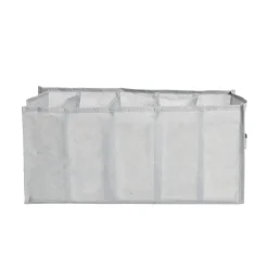 Panière de rangement dressing 5 compartiments gris 44x25xH20cm < Gifi Online