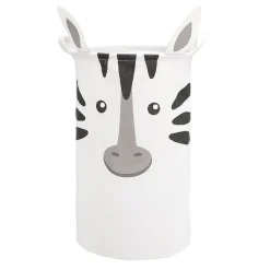Panière de rangement enfant souple motif zèbre Ø34xH52cm