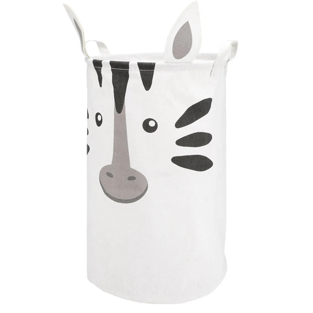 Panière de rangement enfant souple motif zèbre Ø34xH52cm