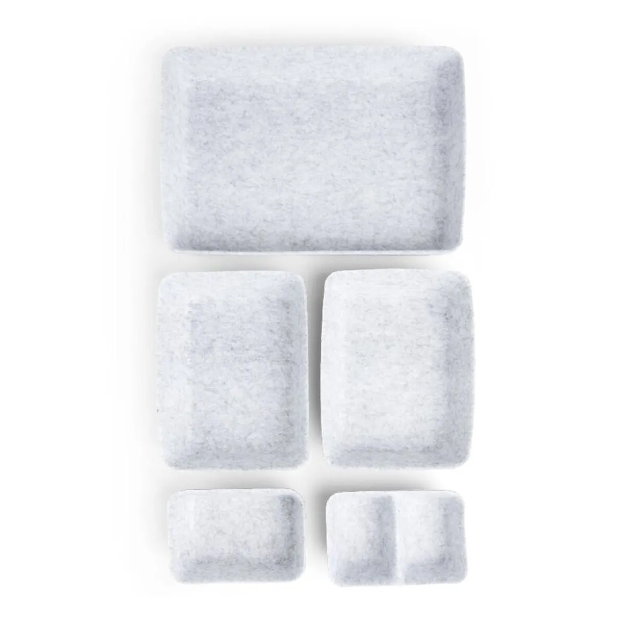 Panière de rangement en feutrine lot de 5 tailles