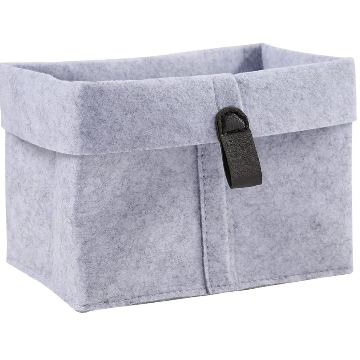 Panière de rangement feutrine gris 19x13xH18cm