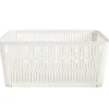Panière de rangement 5,8L ajourée empilable plastique blanc 28x23xH12,5cm