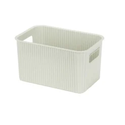 Panière de rangement 4L rectangulaire plastique blanc 25,5x17xH12,5cm